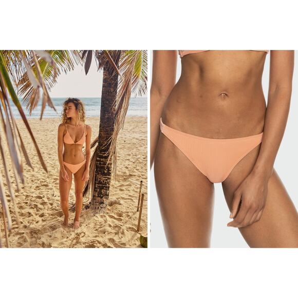 ROXY Rib Roxy Love The Goofy Bikini Bottom Salmon - Large - NWT - Picture 8 of 9